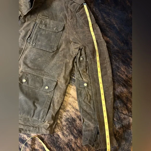 Royal Enfield Panzer Waxed Motorcycle Jacket, Color- Ranger (Brown), Size- XL - Picture 8 of 11